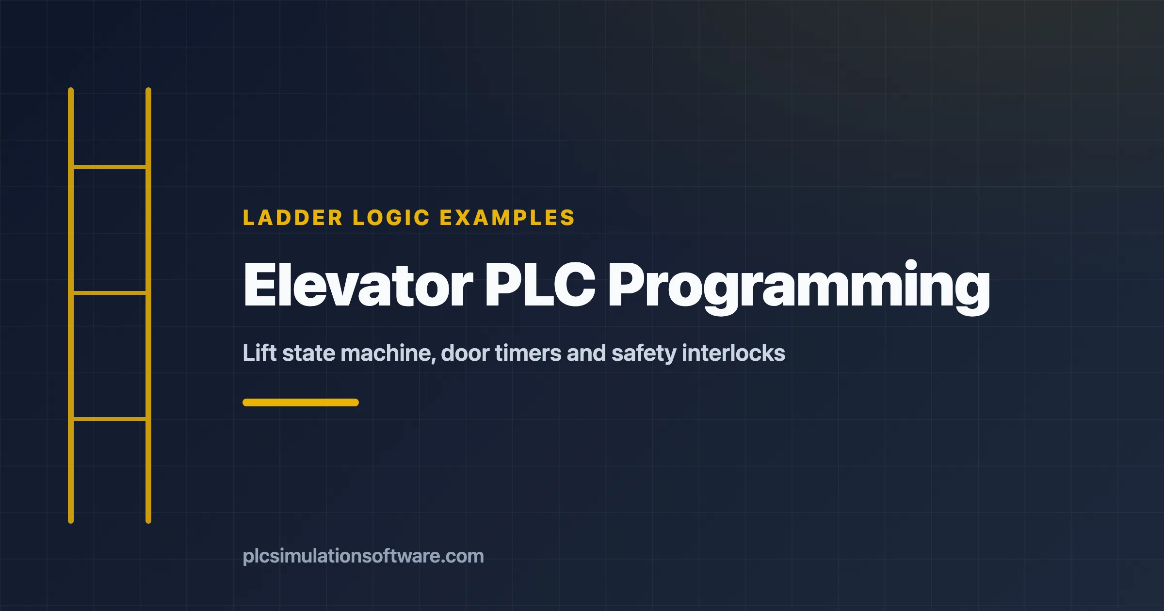 Elevator PLC programming with ladder logic, state machine and safety interlocks